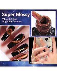 XEIJAYI 12Pcs Flashing Water Star Night Streamer Cat's Eyes Gel Nail Polish Set- Magnetic Stick Included, Easy To Match And Make Nails Look White, Ideal For Nail Salons Gift For Women - 彩色 - 查看 7
