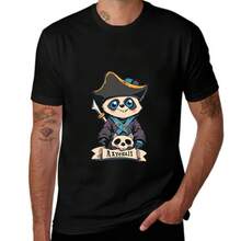 \\?\2025 Unisex Summer New Hot Selling T-Shirts- Cute Cartoon Character With Curly Blonde Hair Holding A Spear And Standing In Front Of Two White Doves, Accompanied By A Text That Reads, 'My Horn Is In Hegwen. 'I'm Just Traveling Noord.' - 黑色 - 查看 1