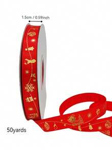 2.5cm*25yards Christmas Ribbon, Burgundy & Olive Green Polyester Satin Ribbon, Holiday Festive Ribbon With Snowflake And Christmas Tree Pattern, Suitable For Gift Wrapping, Party Decoration, Bow Making, Sewing And Craft