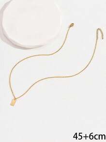 1pc Gold Stainless Steel 26 Alphabet Initial Pendant Necklace, Fashionable Minimalist Elegant Style, Suitable For Women Daily, Commute, School, Casual, Summer Accessories, Gift