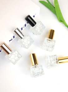 1/4PCS 10ml Rose Gold Perfume Spray Bottle Screw Top Perfume Spray Bottle Water Cube Perfume Sample Bottle Perfume Dispenser Bottle Portable Mini Sprayer, Refillable, Travel Friendly, With Fine Mist Sprayer Back To School