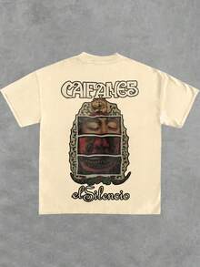 Camiseta gráfica de hombre 100% algodón Caifanes, impresa por ambos lados, de 220g - Albaricoque - Ver 3