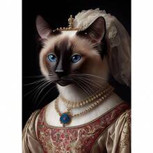 1PC Interesting Animal Victorian Animal Cat Portrait Art Abstract Poster Canvas Paintings Wall Art Pictures Home Decor Paintings In Living Rooms, Bedrooms, Dining Rooms Optional Frames Modern Posters, Wall Arts, Canvas Paintings - Multicolor - View 34