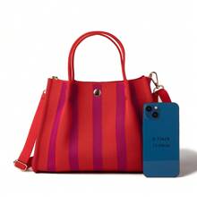 Hao.hyai 2025 Nuova Borsa Donna Urbana a Tracolla con Maniglia Bag e Tracolla, con Motivo Rigato in Maglia