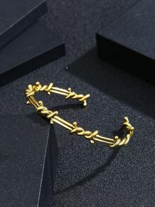 1pc Knot Style Good Quality Man Fashionable Popular Copper Material Jewelry Punk Hip Hop Street Accessories Men Bracelet For Jewelry Gift & A Stylish Look