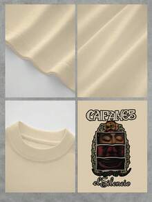 Camiseta gráfica de hombre 100% algodón Caifanes, impresa por ambos lados, de 220g - Albaricoque - Ver 4