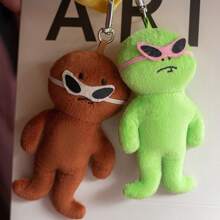 Porte-clés peluche mignon de poupée extraterrestre, pendentif de poupée de dessin animé amusant