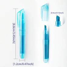 6pcs/Set Fluorescent Highlighter Pens, 6 Vibrant Colors, Colorful Marker Pens, Large Capacity, For Emphasis Marking