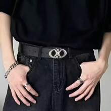 1pc Vintage American Y2K Style PU Leather Belt For Men, Suitable For Jeans, Suits, Daily Matching Summer, School