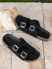 Men's Comfortable Retro Open Toe Slippers - Breathable, Anti-Slip, Durable PVC Sole, With Buckle Strap, Comfortable Men's Walking Shoes - Suitable For Indoor And Outdoor Use