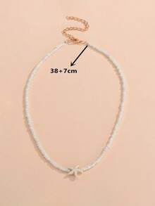 1pc Boho Shell & Bead Necklace, Handmade Beaded Choker Necklace, Minimalist Summer Beachwear Accessory - Multicolor - View 6