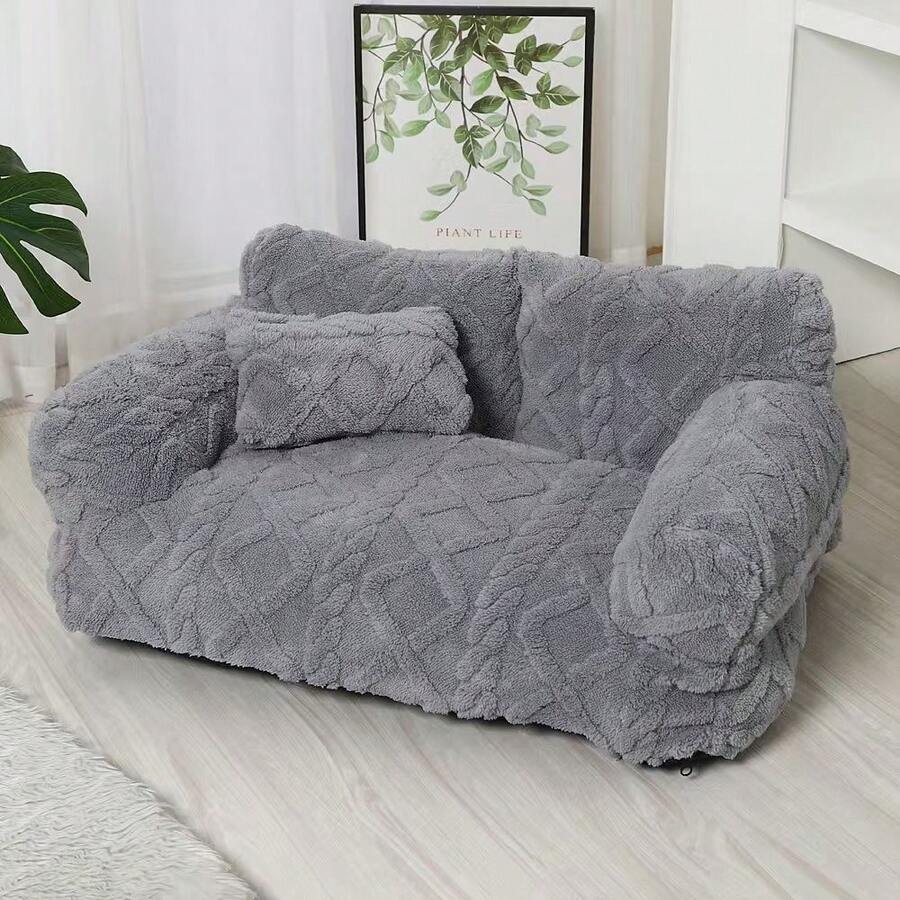 1 Pc All Season Machine Washable Pet Sofa, Pet Bed For Cats And Dogs Puppy Keep Dog Bed Cat Bed Easy To Clean - Grey - View 1