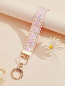 1个锌合金钥匙扣，钥匙链，包包挂饰，钥匙扣配件，腕带钥匙扣，印花织带钥匙扣，女士汽车钥匙扣，女士包包挂饰钥匙扣，通用钥匙扣，女士时尚钥匙扣（由于拍摄角度和光线不同，可能存在轻微色差，请以实物为准。） - 淺粉色 - 查看 4