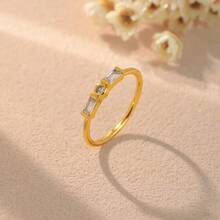 1pc Initial Morse Code Ring Crystal Ring With Personalized Letter Cute Jewelry For Couples Anniversary Gift - Gold - View 14