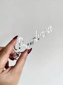1/3/5pcs Personalized Acrylic Cake Topper, Name Place Card, Laser Cut Name Decor, Guest & Newlywed Seating Indicator, Birthday Party Supplies, Gold/Silver/Rose Gold, Engagement, Wedding, Bridal Shower, Holiday Decor, Gift For Her, Aesthetic Home - Height 4-5cm Acrylic Text - View 6