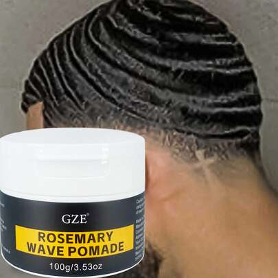 GZE Rosemary Deep Wave Hair Wax - Water-Based Hair Wax, Suitable For 360-Degree Wave Styling And Long Hair Maintenance - Smooth And Easy To Apply, Strong Holding Power, Easy To Wash - Suitable For Wave Stylists And Hairdressers - 3.53 Oz Jar