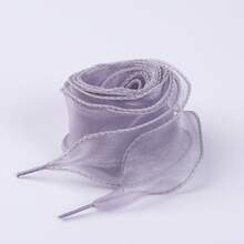 1 Pair Ribbon Shoelace, Satin Chiffon Ballerina Lace Pearl Bow Shoe Decor, Ivory Shoe String Accessories, Length 120cm (47.24in) - Multicolor - View 27