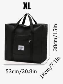 1 件大容量防水旅行行李袋、随身手提包、被子衣服收纳袋、简易打包行李袋，非常适合旅行和宿舍、卧室配件学校用品返校宿舍必需品旅行袋手提箱过夜包健身包周末包行李袋手提包大学包行李袋周末包医院包假日冬季黑色学校包学校配件学校用品