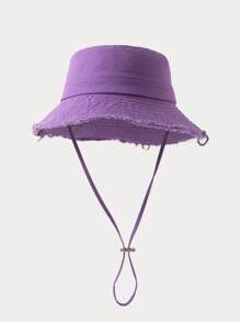 1pc Men's New Summer Outdoor Fashionable Wide Brim Bucket Hat With Rope, Casual Sun-Shading Hat For Daily Wear Men's Sun Hat Summer Hat, Suitable For Summer Outdoor Activities Such As Hiking And Fishing