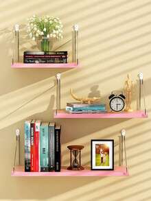 1 件隔断壁挂式搁架，无需钻孔浮动搁板，适用于卧室、厨房、浴室的墙壁装饰