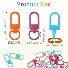 10/20/30/50pcs Macaron Color Swivel Key Chain Accessories With Mini Buckle Bag Decor Pendant DIY Valentine's Day Holiday Small Ornaments - Multicolor - View 11