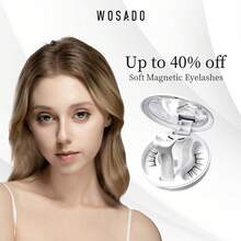 Wosado Soft Magnetic Eyelashes All-In-One Box, Reusable, Glue-, Waterproof, Lightweight, Natural Style Makeup Cosmetic - #14 Frost Black All-in-one - View 2