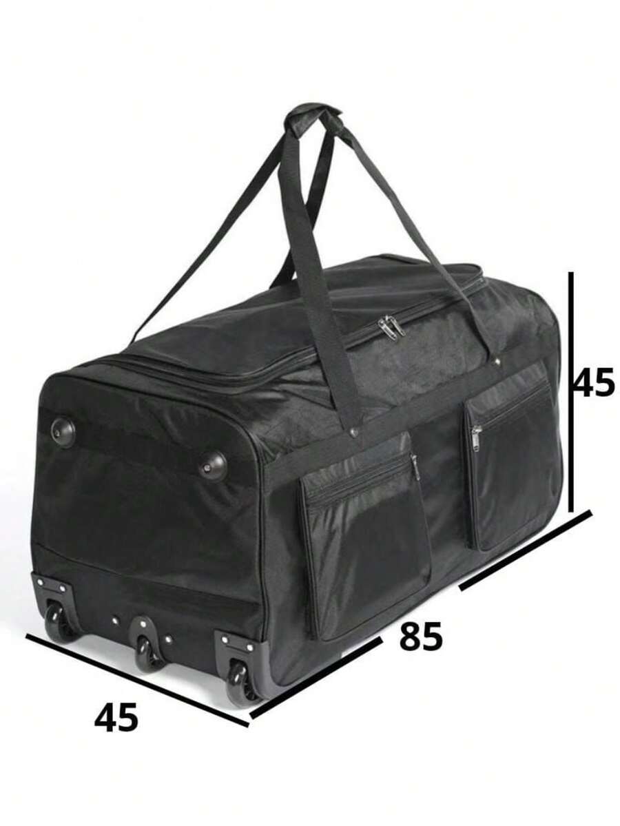 Large Capacity Suitcase For Travel And Storage As An Organizer With 3 Wheels - Black - View 1