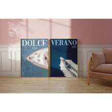 1pc Modern Summer Fashion Landscape Vogue Posters Sweet Life Summer Print Wall Art Canvas Painting Poster Living Room Home Decor Optional Frame