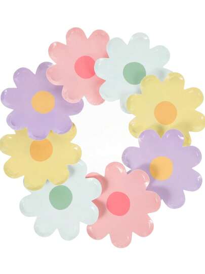 10 PIEZAS Platos de margarita de papel, Platos de papel de margarita de 7", Platos de papel con forma de flor desechables, Platos con estampado de margaritas para fiestas de primavera, Platos de papel con forma de flor lindos, Suministros para fiestas de margaritas, Cumpleaños, Boda, Decoración de fiestas, Halloween, Navidad, Acción de Gracias, Festival de cosecha, Decoraciones de otoño, Regalos, Truco o