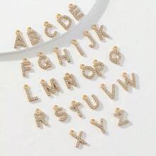 26pcs/Set A-Z Initial Rhinestone Charm Pendant, For Women DIY Earrings, Necklaces, Jewelry Making