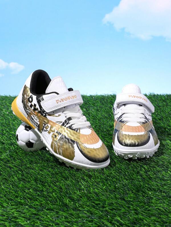 New Boys & Teenage Soccer Shoes, Studded Professional Training Shoes, Boys' Football Shoes, Anti-Kick, 4 Seasons Daily Training Shoes, Non-Slip Wear-Resistant Outdoor Sports Shoes