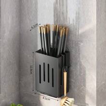 Supporto per bacchette da cucina montato a parete senza foratura con drenaggio, contenitore di stoccaggio per posate, cucchiai e forchette, scolabacchette, accessori da cucina, decorazione per la stanza, adatto per cucina, ristorante, festa, campeggio, all'aperto, raduno, regalo per amici e famiglia