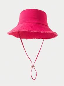 1pc Men's New Summer Outdoor Fashionable Wide Brim Bucket Hat With Rope, Casual Sun-Shading Hat For Daily Wear Men's Sun Hat Summer Hat, Suitable For Summer Outdoor Activities Such As Hiking And Fishing