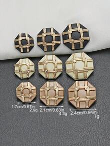 6 件/包复古风格金属纽扣，女士外套粗花呢纽扣，手工艺品，缝纫用品，各种尺寸 - 彩色 - 查看 12