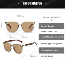 1 pieza de gafas de moda unisex con marco cuadrado y pieza contigua de medidor con acabado de plata