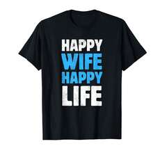 Camiseta "Feliz esposa, feliz vida" - Negro - Ver 1