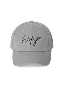 1 Pc Outdoor Wifey Letter Print Adjustable Baseball Cap, Casual Sun Protection Hat For Spring/Autumn Travel, Beach Holiday, Suitable For Young Men, Y2K Style