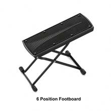 Miwayer Guitar Footrest Pedal 4/6 Position Height Footboard Metal Non-Slip Rubber Pad Adjustable Folding  For Guitar Accessories