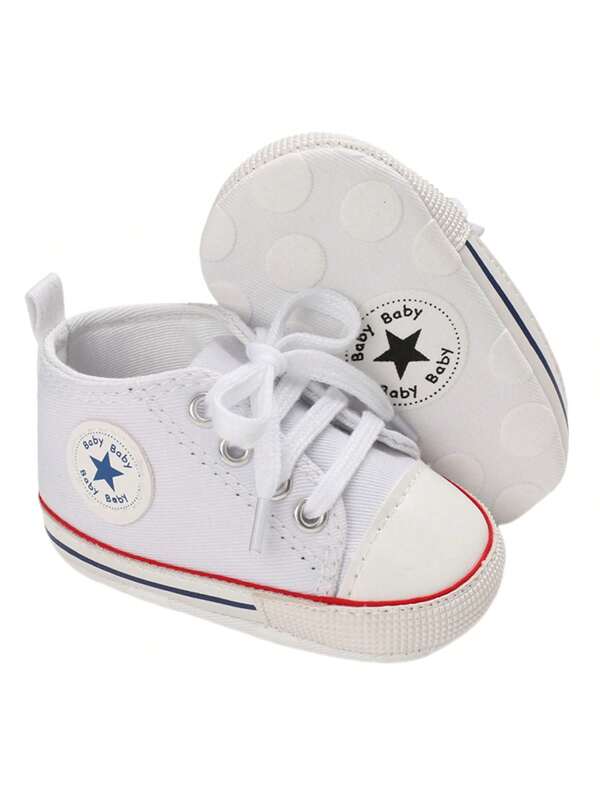 Girls Boys Patchwork Canvas Shoes, Anti-Slip Soft Sole Flat Sneakers For First Walkers