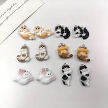 6/12pcs Cute 3D Cat Pendant - Resin Jewelry Accessories, Suitable For Jewelry Making, DIY Keychains, Bag Decorations, And Various Other Decorative Items, Making It Gift. - Cat Pendant Style B - View 3