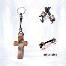 1 chiếc, Đồ trang trí thánh giá bằng gỗ thanh lịch, Thánh giá bằng gỗ cầu nguyện tinh tế, thích hợp để trang trí nhà cửa và văn phòng, hoàn hảo để trang trí sáng tạo làm quà tặng cho bữa tiệc. - màu nâu - Xem 6