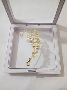 1 对精致奢华仙女耳饰 - 手工制作，无穿孔耳环，适合女士和女孩，闪亮蝴蝶设计，奇幻角色扮演精灵耳朵，万圣节佩戴舒适