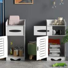VickyHome Waterproof Bathroom Storage Cabinet Free Standing Cabinet Organizer Unit White - 白色 - 查看 10
