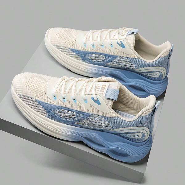 Modieuze sportschoenen voor heren, ademende sneakers van meshstof, antislip en duurzame dikke zool, schoenen voor buitenactiviteiten en hardlopen