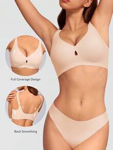 Bras Women No Underwire Wireless Bras - Seamless Push Up Full Coverage Bralettes Comfortable Everyday Bra - Ganache Coffee - 查看 10