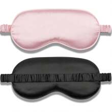 Sleep Mask 2 Packs, Soft Blackout Eye Mask For Women Men, Eye Sleep Shade Cover For Back And Side Sleeper, Sleeping Mask Night Blindfold For Night Sleep, Travel, Nap (Pink, Black)