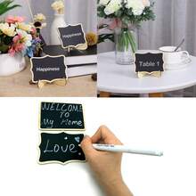 1/4/10 件迷你黑板公告板，带支架的黑板，适合留言展示板，小木黑板，适用于婚礼、生日派对、桌号、家居装饰、食品标志和特殊活动装饰、芝士蛋糕标签圣诞节和万圣节装饰、圣诞节 - 彩色 - 查看 8