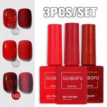 Set de 3 piezas de esmalte de uñas de gel, 0.51oz - 120 colores, arte de uñas de primavera, purpurina semi-permanente, kit de barniz para remojo para manicura y diseño de uñas, un color por frasco
