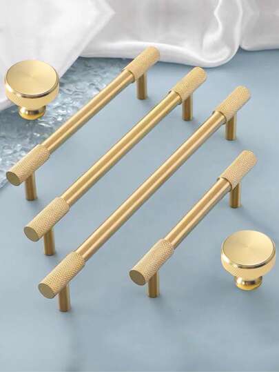 1pc Vintage-Style Cabinet Drawer Pull Handle, Suitable For Wardrobe, Cabinet, Door, Dresser, Wine Cabinet, American-Style Furniture, Children's Room, Vanity, Dual-Hole Design, Copper Metal Material, Screws Included