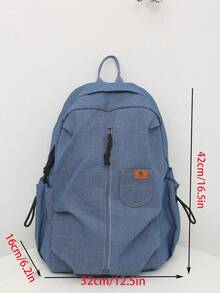 2025 Minimalist Backpack – School & Travel Bag (Casual Student Rucksack In Signature Silhouette) - Blue - View 9